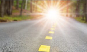 Empty Road with Lens Flare Effect